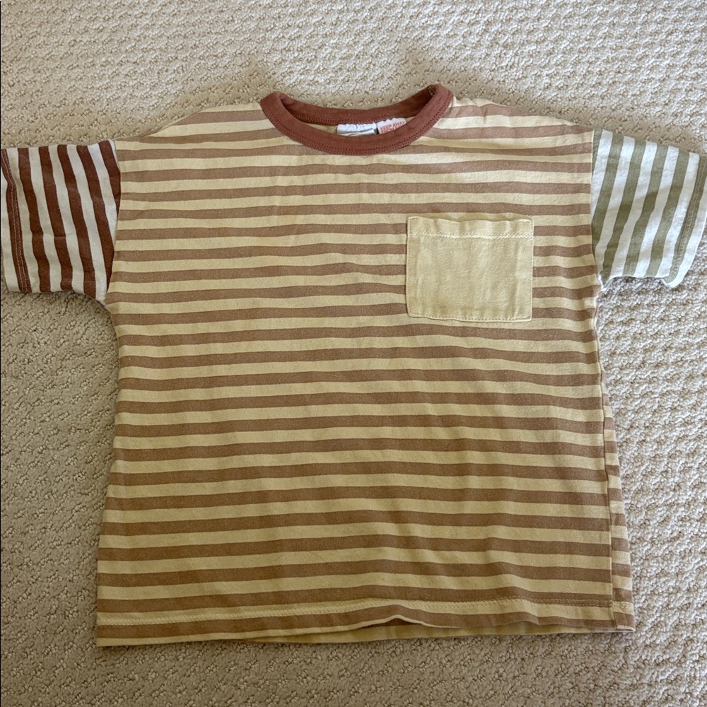 Zara Kids beige striped Tee